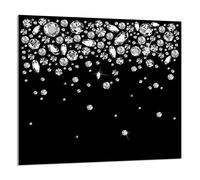 DarHaus Protection anti-éclaboussures en verre trempé 65 x 60 cm - Verre décoratif avec ruban adhésif - Paroi arrière en verre pour cuisine - Plaque de protection induction, Diamant Noir