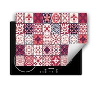 DarHaus Protege plaque de cuisson induction, Tapis de protection plaque induction 80x52 cm - rouge - mosaïque
