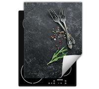 DarHaus Tapis de protection en vinyle pour cuisinière à induction 40x52 cm - ardoise - épices
