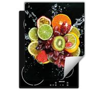 DarHaus Tapis de protection en vinyle pour cuisinière à induction 40x52 cm - noir - fruit