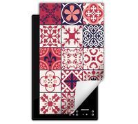DarHaus Tapis de protection pour plaque à induction 30x52 cm - rouge - mosaïque