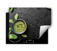DarHaus Tapis de protection pour plaque de cuisson induction 70x52 cm, Protection Plaque Induction - ardoise - basilic