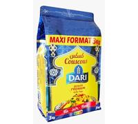 DARI - Couscous Fin - 100% Semoule de Blé Dur, Reconnu pour sa Légèreté - le paquet de 3kg - Le Lot De 2