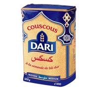 DARI - Couscous Moyen Prêt à Cuisiner, Texture Légère et Fondante pour Repas Faciles (500 g) - Le Lot De 4