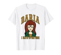 Daria, Je déteste Tout Le Monde, Type collégial, Dessin animé rétro T-Shirt, Homme, Blanc, L