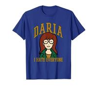 Daria, Je déteste Tout Le Monde, Type collégial, Dessin animé rétro T-Shirt, Homme, Bleu Royal, XL