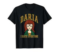 Daria, Je déteste Tout Le Monde, Type collégial, Dessin animé rétro T-Shirt, Homme, Noir, 3XL
