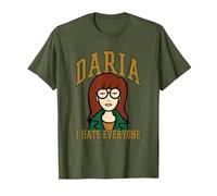 Daria, Je déteste Tout Le Monde, Type collégial, Dessin animé rétro T-Shirt, Homme, Olive, XXL