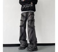 Daring Pantalon rétro pour homme style Y2K avec coupe taille haute et touche finale unique (M noir)