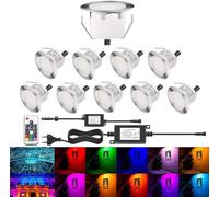 DarisingSun 10 KiT Spots LED Encastrable Extérieur IP67 Spots à Encastrer pour Terrasse Bois Plafond 0.2W~0.5W DC12V lumière Blanc étanche Kit Mini Spot LED Lampe Extérieur RGB