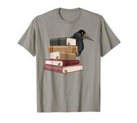 Dark Academia Aesthetic Raven Corbeau on Old Vintage Books T-Shirt