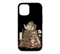 Dark Academia Cottagecore Tea Books Botanical Mushroom Coque pour iPhone 12/12 Pro