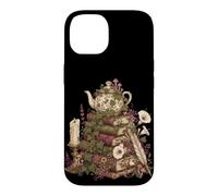 Dark Academia Cottagecore Tea Books Botanical Mushroom Coque pour iPhone 14