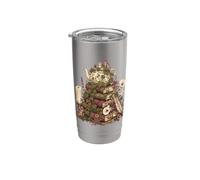 Dark Academia Cottagecore Tea Books Botanical Mushroom Gobelet isotherme en acier inoxydable double paroi