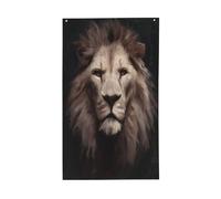 Dark Academia Drapeau vintage Lion Yard House Drapeaux de 0,9 x 1,5 m avec œillets Décoration d'intérieur ou d'extérieur