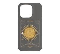 Dark Academia Esthétique Tarot Esthétique Soleil et Lune Nuages Coque pour iPhone 15 Pro