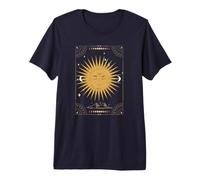 Dark Academia Esthétique Tarot Esthétique Soleil et Lune Nuages T-Shirt Haut de Gamme