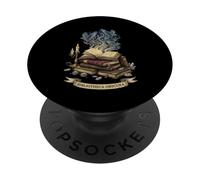 Dark Academia Grimoire Raven Book Stack Witchy Occult Art PopSockets PopGrip Adhésif