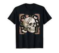 Dark Academia Hourglass Skull Open Book Vanitas Still Life T-Shirt