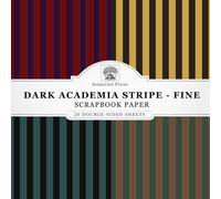 Dark Academia Stripe Scrapbook Paper - Fine: 20 Double-Sided Sheets for Scrapbooking, Junk Journals, Card Making, Decoupage, Origami, Paper Crafts, DIY Projects and Mixed Media