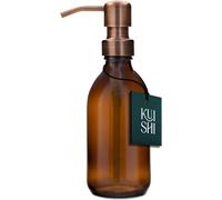 Dark Amber Glass Soap Dispenser With Stainless Steel Pump,Glass,Bronze,250 Ml