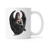 Dark Angel Rose Pin Up Girl Tasse à thé café en céramique Blanc