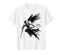 Dark Angel Warrior Sword Wings Shadow Paladin Gothic Fantasy T-Shirt
