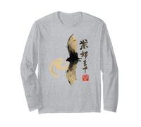 Dark Bat Japanese Ink Wash Traditional Asian Art Manche Longue