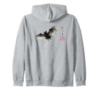 Dark Bat Japanese Ink Wash Traditional Asian Art Sweat à Capuche