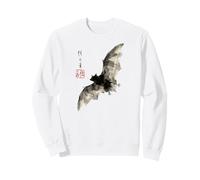 Dark Bat Japanese Ink Wash Traditional Asian Art Sweatshirt