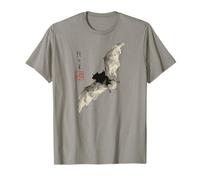 Dark Bat Japanese Ink Wash Traditional Asian Art T-Shirt