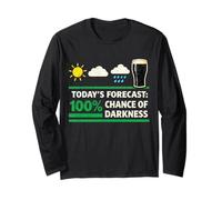 Dark Beer Forecast Funny Stout Lover Drinking Manche Longue