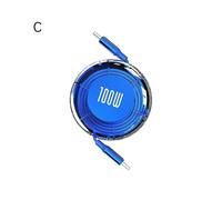 (Dark Blue)100W Type C to Type C Charging Cable Retractable USB Cable Data Cable