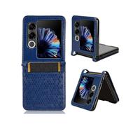 (Dark Blue,Multicolor)For ZTE nubia Flip2 5G A404ZT Case with Card Slot Dot Pattern Imprint PC + PU Leather Phone Cover -