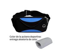 (Dark Blue)Outdoor Multifunctional Gym Key Mobile Phone Elastic Sports Waist Bag Set