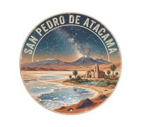 Dark Blue San Pedro Atacama Sky Plaque Rétro En Aluminium 20x20cm