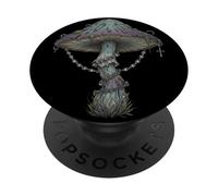 Dark Botanical Mushroom Illustration PopSockets PopGrip Adhésif