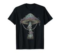 Dark Botanical Mushroom Illustration T-Shirt