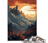 Dark Castle Puzzle pour Enfants 1000 pièces Puzzles pour Adultes Enfants Puzzles en Bois pour Femmes Hommes comme Cadeaux pour Toute la Famille et Les 1000 pièces (50 x 75 cm)