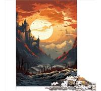 Dark Castle Puzzles 1000 pièces pour Adultes Puzzles Difficiles Jeu de Puzzle en Bois Jouets pour Adultes Puzzles familiaux Puzzles Cadeaux pour Adultes Adolescents (50x75 cm)