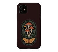Dark Cottage Core Botanical Moth Champignon Coque pour iPhone 11