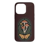 Dark Cottage Core Botanical Moth Champignon Coque pour iPhone 13 Pro