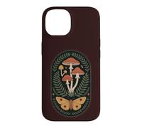 Dark Cottage Core Botanical Moth Champignon Coque pour iPhone 14