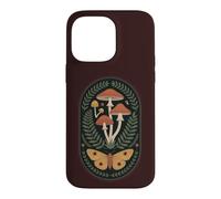 Dark Cottage Core Botanical Moth Champignon Coque pour iPhone 14 Pro Max