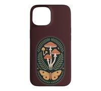 Dark Cottage Core Botanical Moth Champignon Coque pour iPhone 15
