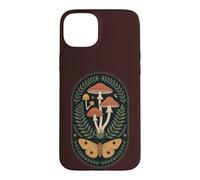 Dark Cottage Core Botanical Moth Champignon Coque pour iPhone 15 Plus