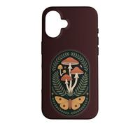 Dark Cottage Core Botanical Moth Champignon Coque pour iPhone 16