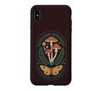 Dark Cottage Core Botanical Moth Champignon Coque pour iPhone XS Max
