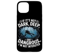 Dark Deep Dangerous Cave Diver Scuba Humour Aventure Coque pour iPhone 15 Plus