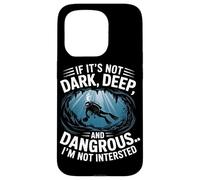 Dark Deep Dangerous Cave Diver Scuba Humour Aventure Coque pour iPhone 15 Pro